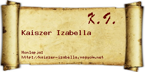 Kaiszer Izabella névjegykártya